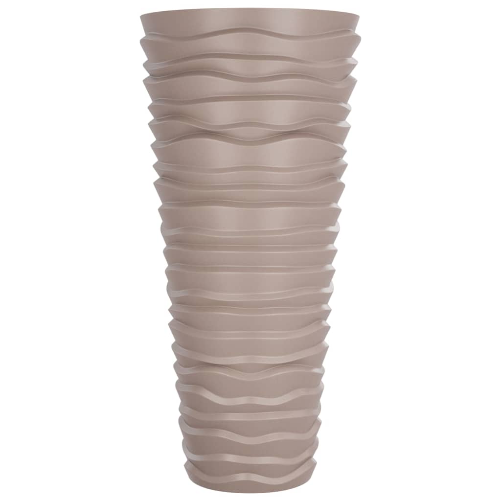 Pot with Inner Container, Mocha, 18/45 L, Pp, Stripes