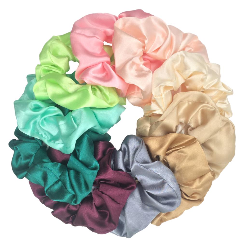 25/10//6 Stück Satin Scrunchies Mädchen Elastisches Haarband Pferdeschwanzhalter Haargummis Mode Damen Accessoires Uni Scrunchy