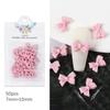 50pcs/lot Black White Bowknot Nail Art Charm Decorations 3D Nail Ornament Jewelry Classic Manicure DIY Resin Accessories