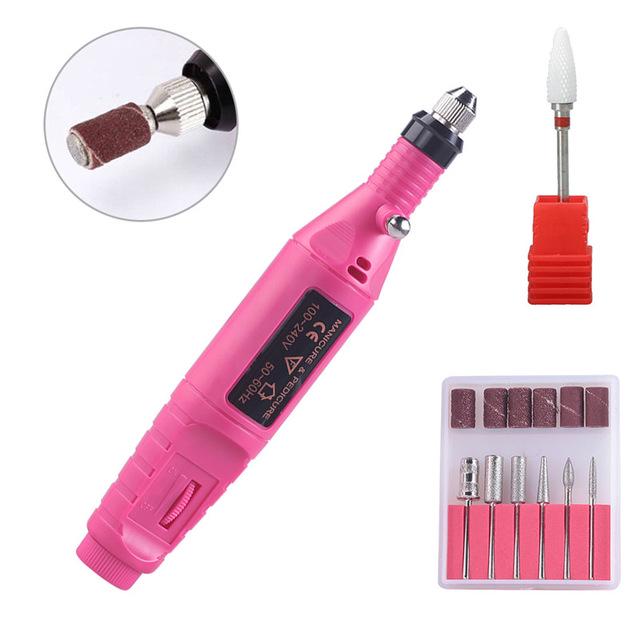 USB Plug Nail Electric Apparatus for Manicure Milling Drill Bit Set Pedicure Machine Gel Remover