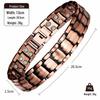 Antique Red Copper Men's Wide Magnet Bracelet - Retro Adjustable Design
