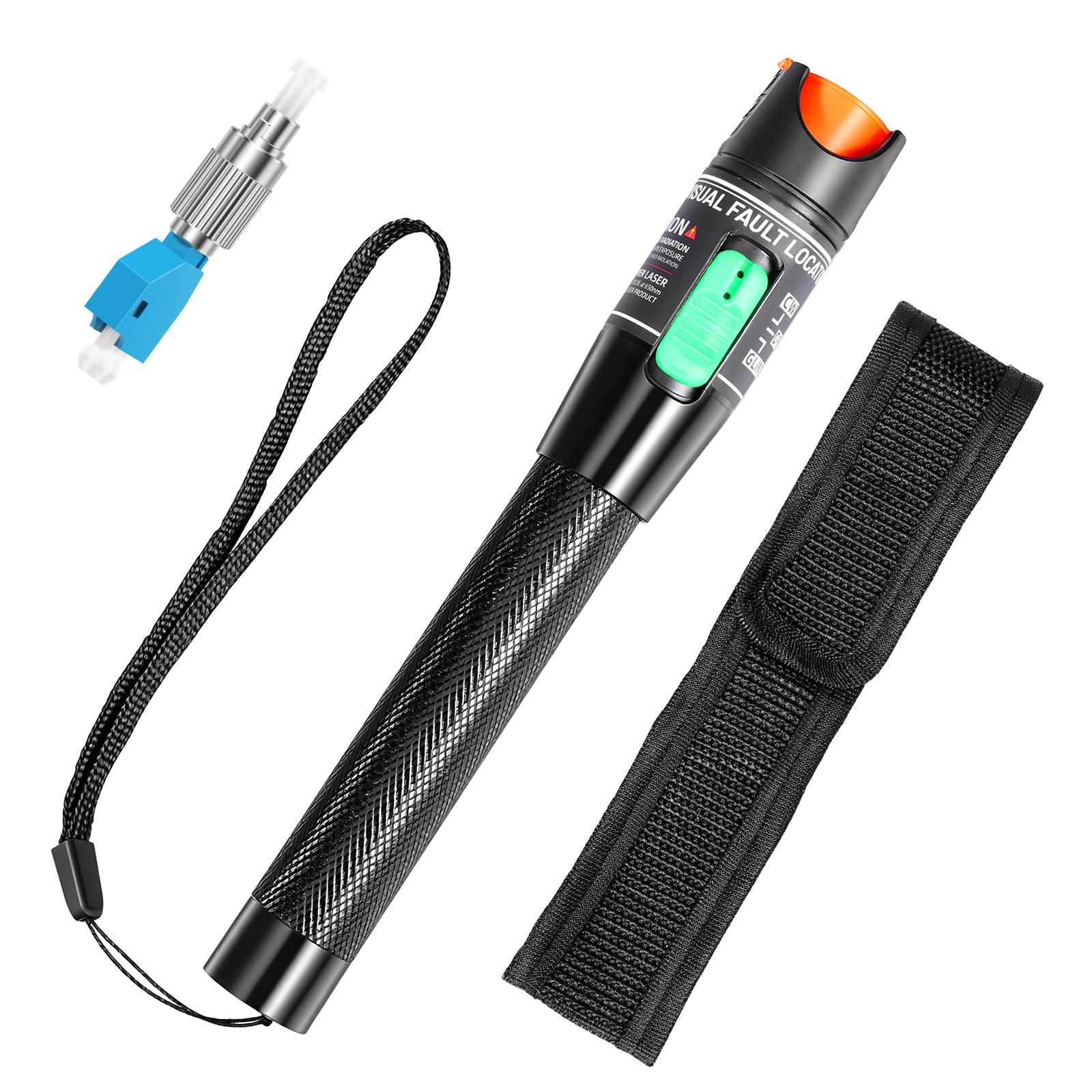 

Visual Fault Locator 30KM Fiber Optic Cable Tester Meter with FC Male to LC Female Adapter Fiber Optic Tool Tester Pen Detector