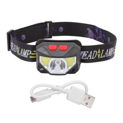 LED Outdoor Headlamp ABS Mini Multifunction USB Charging COB Sensor Head Flashlight