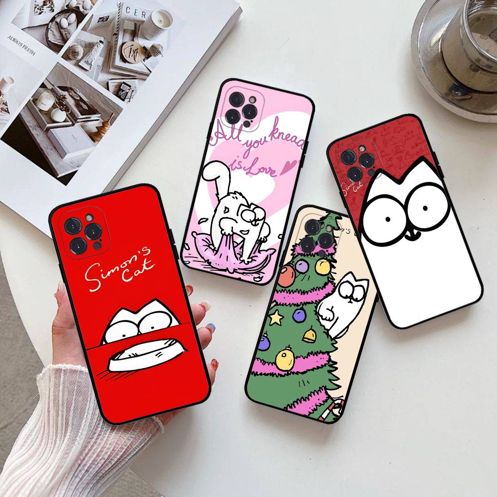 Étui de téléphone Chat Mignon S-Simons Pour IPhone 17 16 14 15 13 12 11 Pro Max Plus Silicone Housse Souple