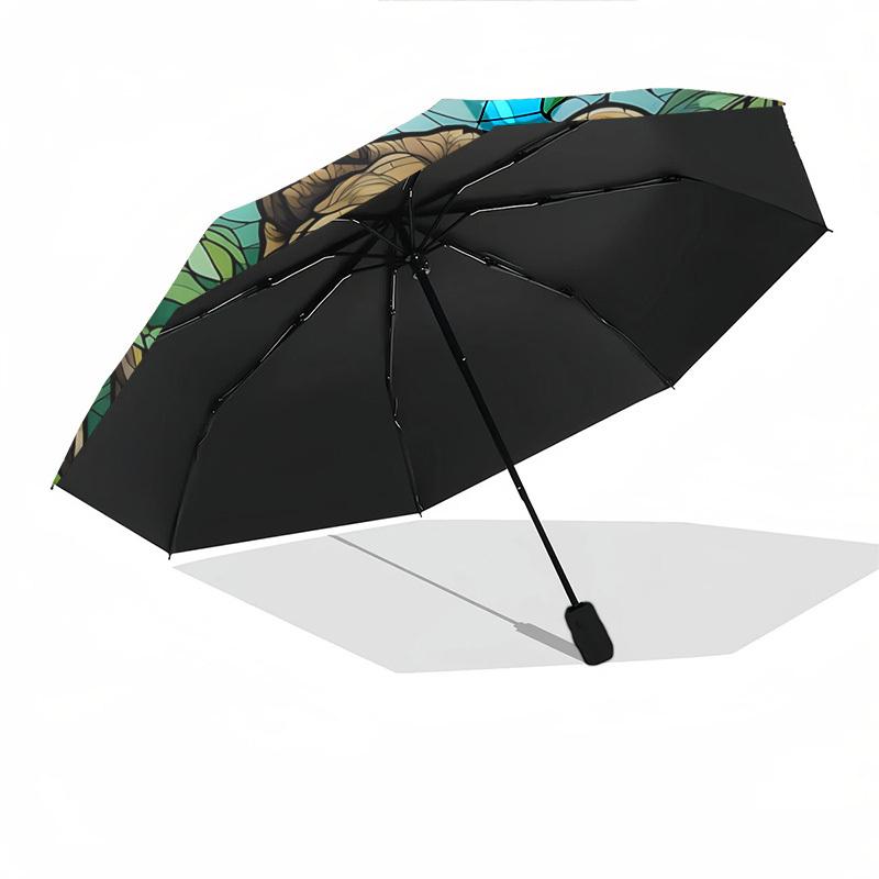 Bear, Color RetroThemed Automatic Opening and Closing umbrella 8 Ribs, Suitable for Leisure and Going Out, Outdoor Accessory, Gothic Style