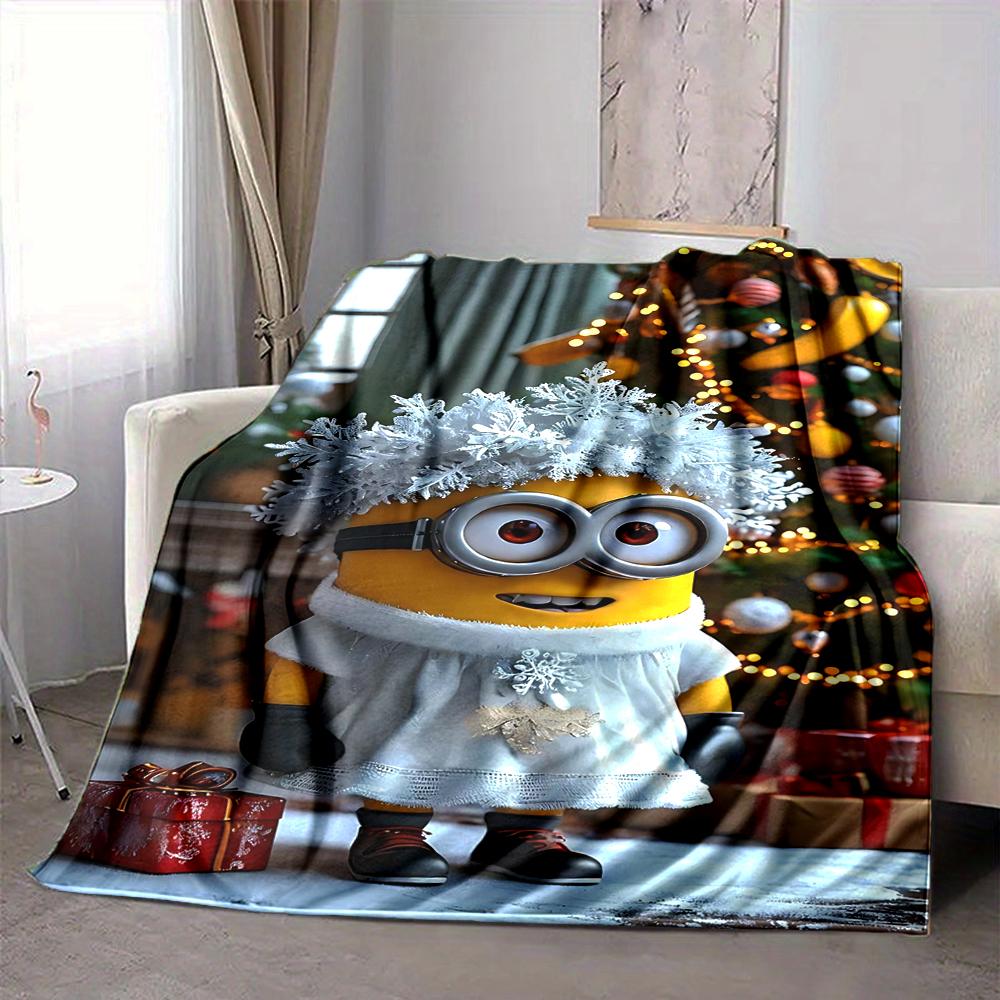 1Pc Minions Bananas Party Blanket Soft And Comfortable Casual Warm Camping Travel Christmas Halloween Gift M91750