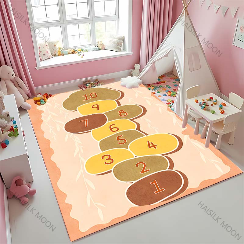 New To Hopscotch Printed Carpet! Beautify The Space, Anti-slip Sound Insulation, Living Room Bedroom Area Can Used Mat Kids Gift