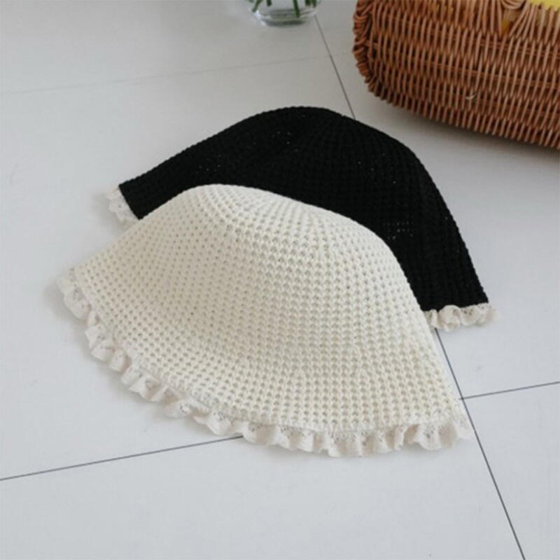 

Женская кружевная летняя сетчатая шляпа в девичьем стиле с перфорацией ivory