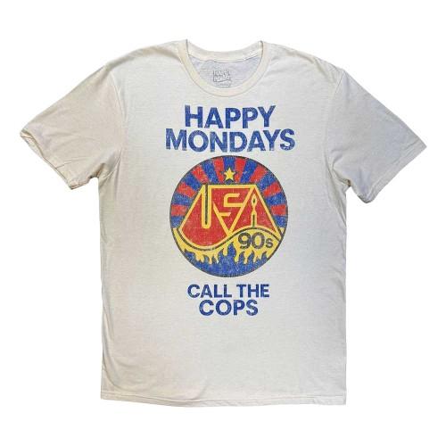 Happy Mondays Unisex Adult Call The Cops T-Shirt