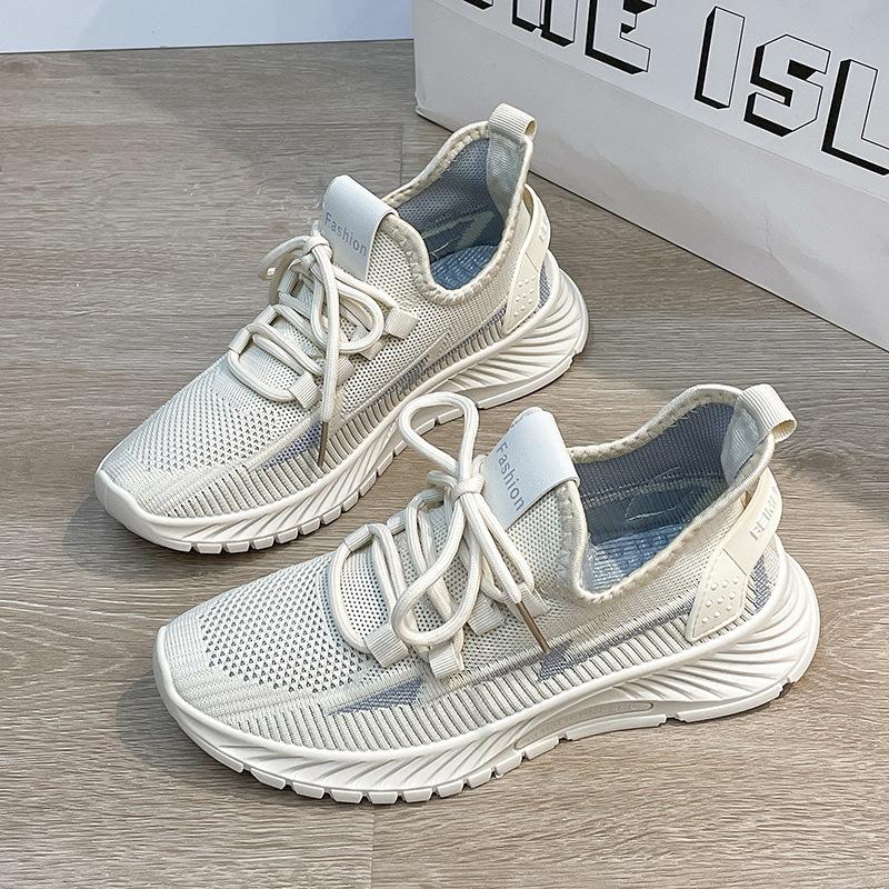 

Flying woven mesh sneakers women s 2025 new spring, summer and autumn breathable versatile casual lightweight soft-soled running shoes 40