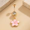 Yousheng Bauchnabelpiercing, Edelstahl Blume Design Bauchnabel Schmuck, Bauchpiercing Ring mit Klarem Zirkonia Inlay, Bauchnabel für Empfindliche Haut