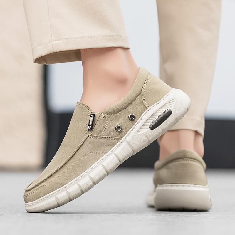 Fashion Men's Stylish Canvas Casual Shoes Lightweight Male Casual Shoes Breathable Sneakers Comfy Ultralight Men Flats Simple Lazy Shoes