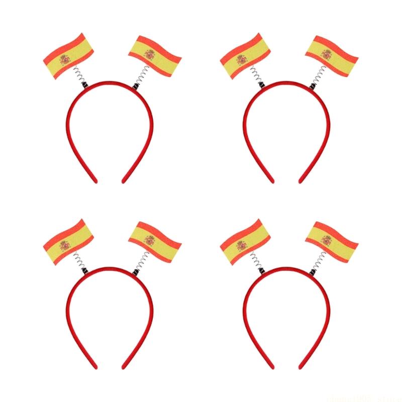 QX2E Cheerful Set Of 4pcs Team Spirit Headbands Headwears For Various Party Occasion