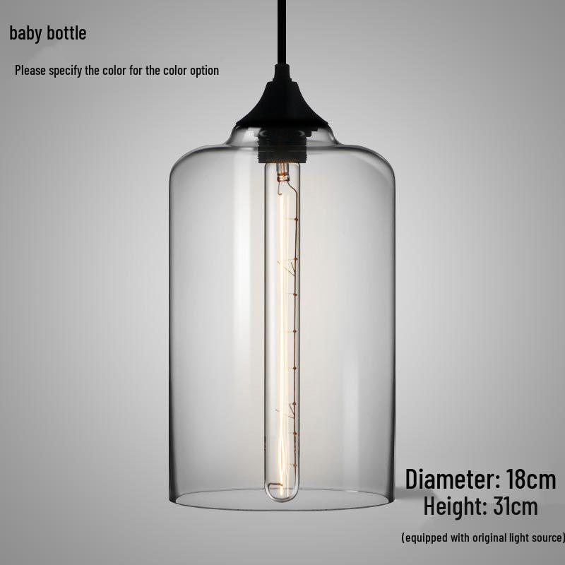 Nordic Retro Glass Pendant Light for Bar, Cafe, or Restaurant – Simple, Creative Single Head Lampshade Lighting