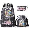 3Pcs/set Cartoon Printed Backpack Teenager Student Boy Girl Schoolbag Larger Capacity Bagpack Travel Bag Kid Gift Mochila