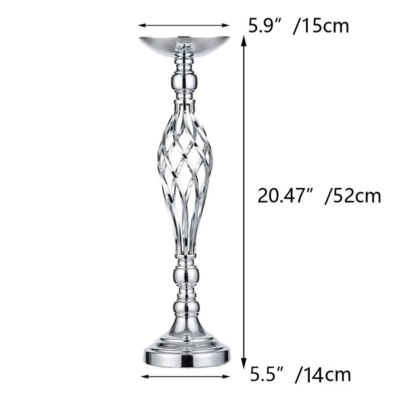 New Dining Table Candle Holder Arrangement Silver Iron Flower Arranger Path Candle Holder Wedding Flower Props Home Furnishings