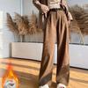 Corduroy Suit Pants for Women In Spring and Autumn New High-waisted Slimming Draped Straight-leg Pants Casual High-end Narrow Wide-leg Pants
