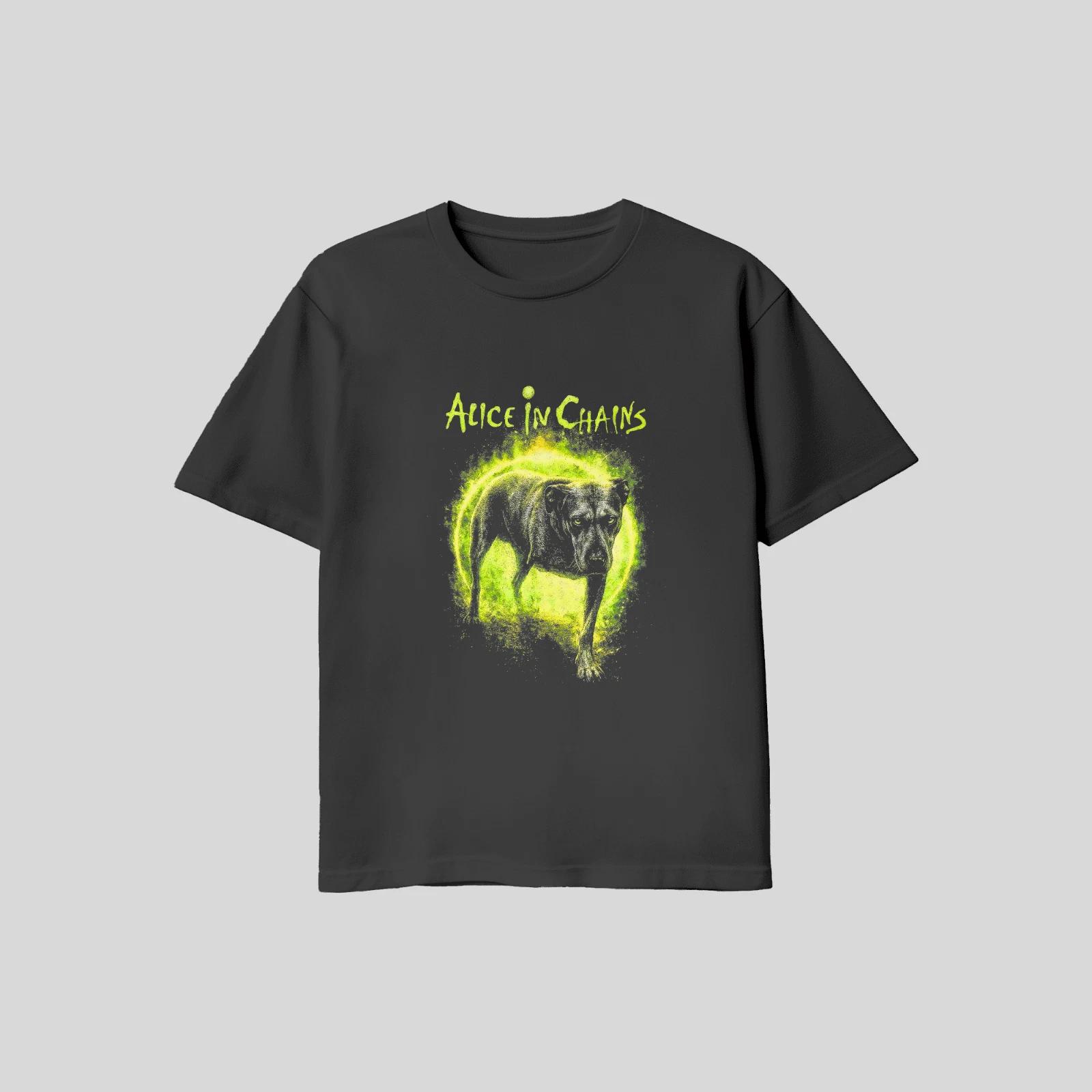 Unisex Adult Casual Graphic Alice In Chains Dog T Shirt Gildan XL L... XXXXL