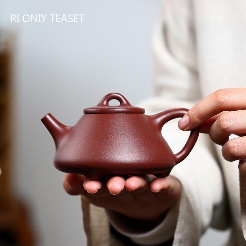 190ml Yixing Purple Clay Teapot Famous Handmade Stone Scoop Tea Pot Beauty Tea Infuser Kettle Chinese Zisha Teaware Customized