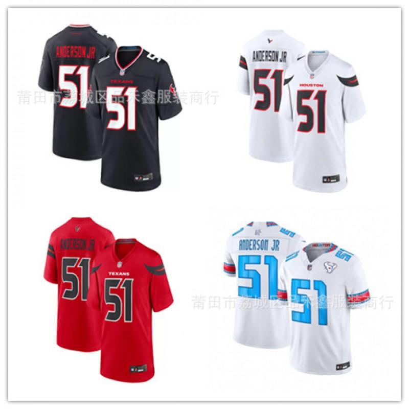 Houston Texans NFL Football Trikot 51 Will Anderson Jr Herren Baumwolle Sportliches Oberteil Basketball Fans