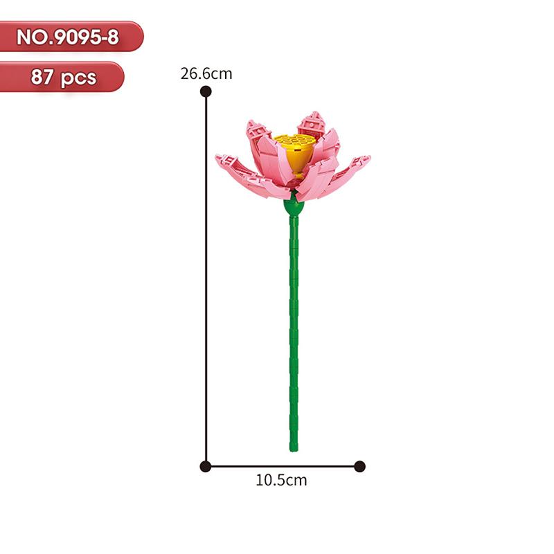 HOT MOC Flowers DIY Potted Plants Micro Landscapes Mini Art Construction Building Blocks Sets Model Dolls Brick Girls Toys Gifts