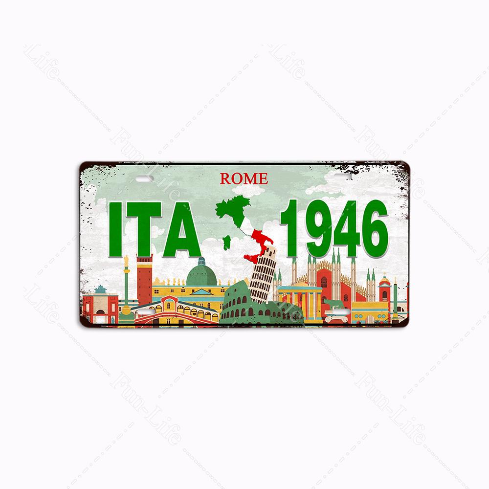 Retro City Metal Sign Plaque Metal Vintage Plate Tin Sign Wall Decor for Home/Art/ Pub/Bar/Wall Decoration 15x30cm