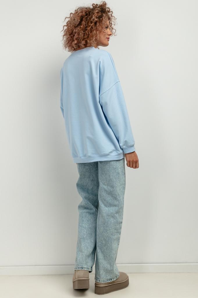 Wide long sleeve sweatshirt T417 light blue XL/XXL light blue