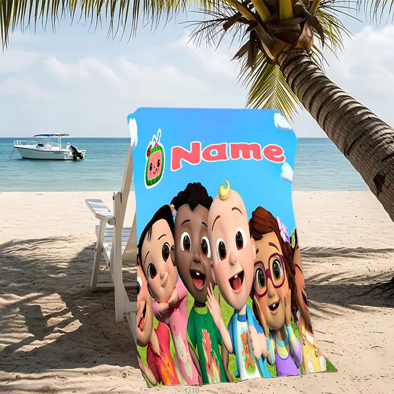 Customizable Personalized Beach Towels CoComelon - Dance Party Themed designs.Suitable for the Beach, Yoga, Sports;ideal As Beach Accessories