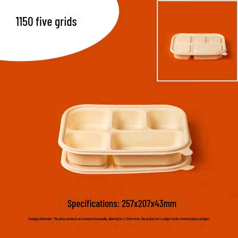 Biodegradable Corn Starch Divided Meal Boxes with Lids