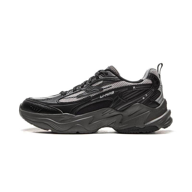 Li-Ning Meteor Men Low Top Retro Dad Shoes Black AGCV357-3 41.5