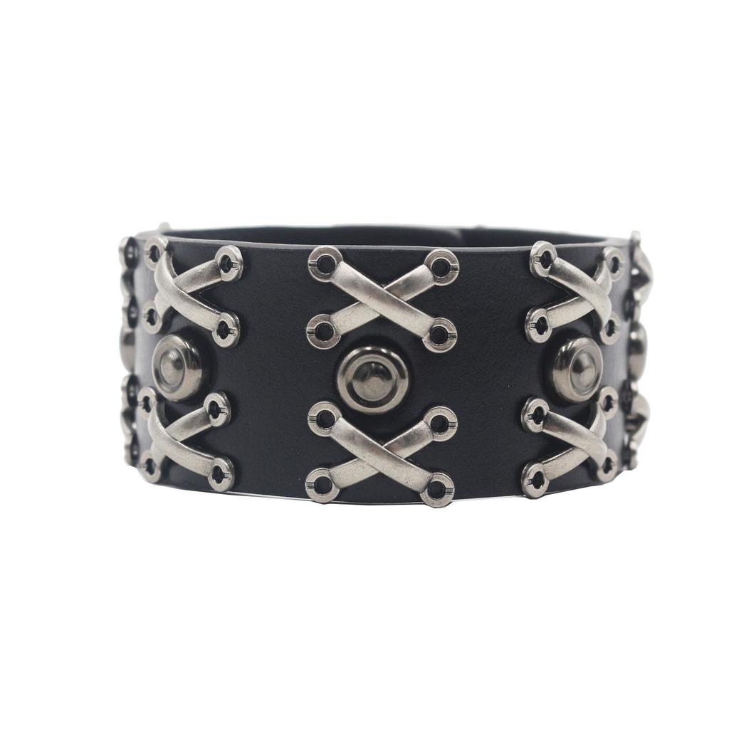Europäisch-Amerikanisches Punk Retro Nieten Lederarmband - Hip Hop Rock Accessoire