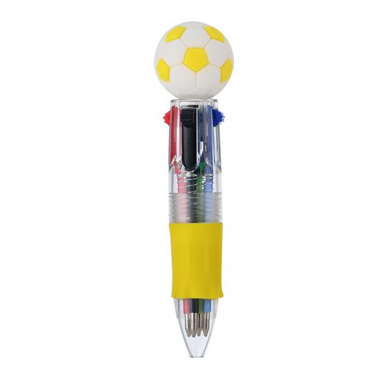 2Pcs Retractable Ballpoint Pen Cartoon Sports Ball 4-Color Mini Journal Pen with Football Basketball
