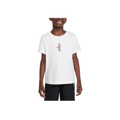 Swoosh Tron Fashion Comfortable Casual Versatile Short Sleeve Kids Tops White IM4479-100