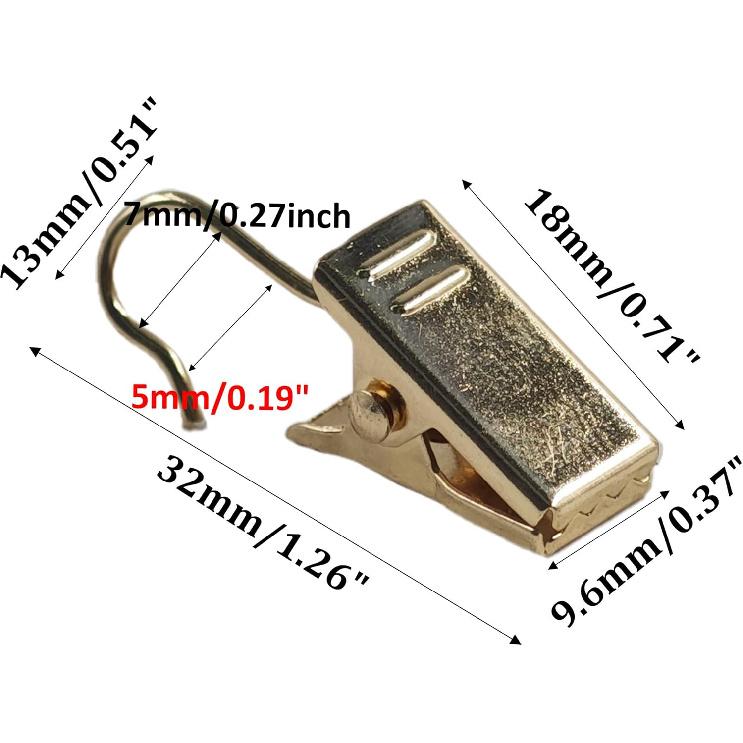30Pcs Gold Small Curtain Clips with Hooks, Mini Metal Hook Clips for Photos, Home Decoration, Art Craft Display, Outdoor String Lights