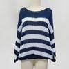 Women's Autumn Round Neck Long Sleeve Striped Sweater Fashion Casual Loose Street Women Outdoor Camping Vacation Style Top