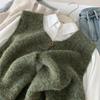 Woman Sweater Vest Sleeveless Retro Preppy Style Autumn Knitwears Waistcoat Outerwears Oversized Coats Winter Sweater Jumpers