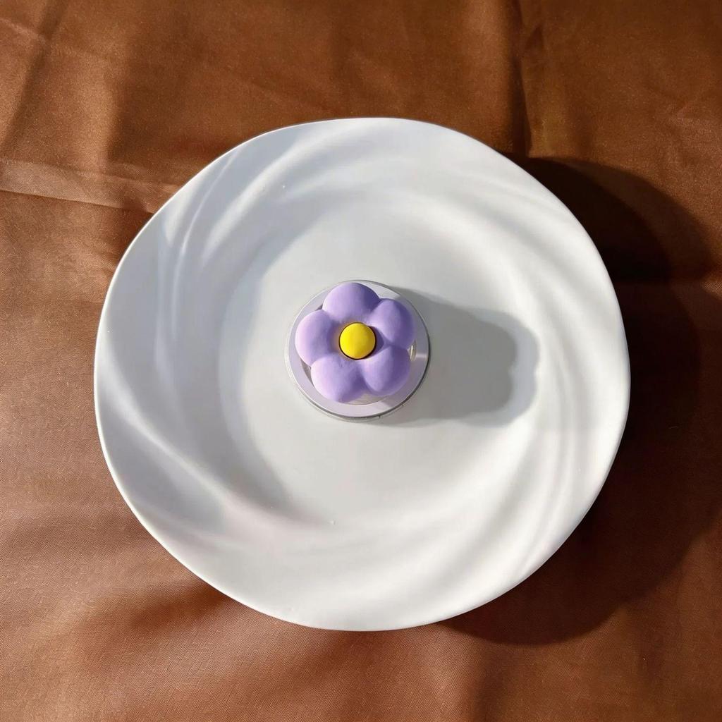 MagSafe Solid Color Frosted Phone Holder with Retractable Flower Design