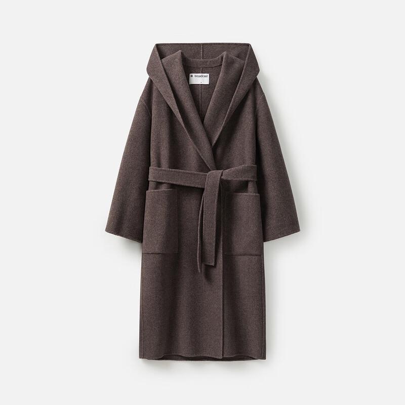 broadcast Women's Vintage Hooded Long Wool Coat