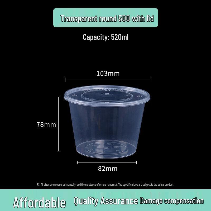 ZISIZ Thickened Round Disposable Meal Box