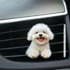 Car Outlet Ventilation Perfume Clips 2D Acrylic Auto Air Vent Clip Cute Smiling White Dog Hanging Ornament with Fragrance Diffuser