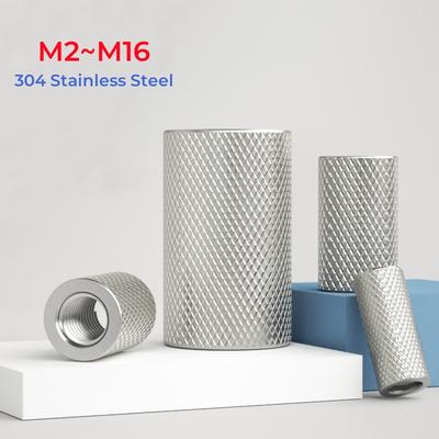 304 Stainless Steel Round Knurled Coupling Nut M2 M2.5 M3 M4 M5 M6 M8 M10 M12 M14 M16 Long Extenion Thumb Tighten Nuts