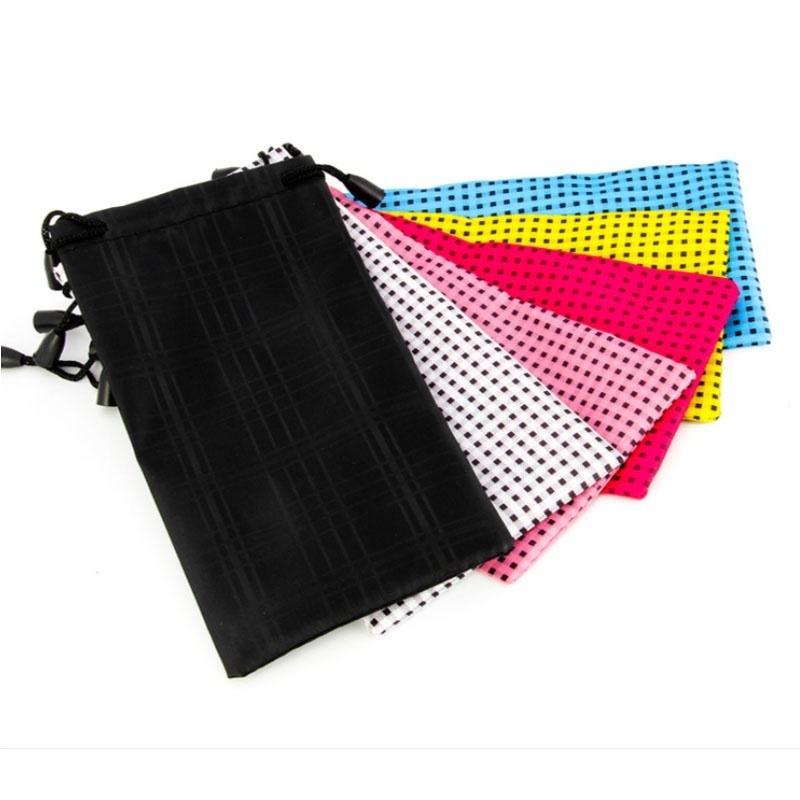 3pcs/lot New Popular Lattice Glasses Bag Waterproof Plastic Sunglasses Pouch Soft Eyeglasses Bag Gla