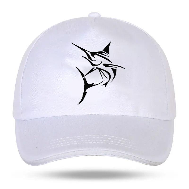 Marlin Fish Large swordfish Fishing Print Baseball Cap Unisex Women Parent-child Hats Outdoor Adjustable Caps Trucker Hat wayne