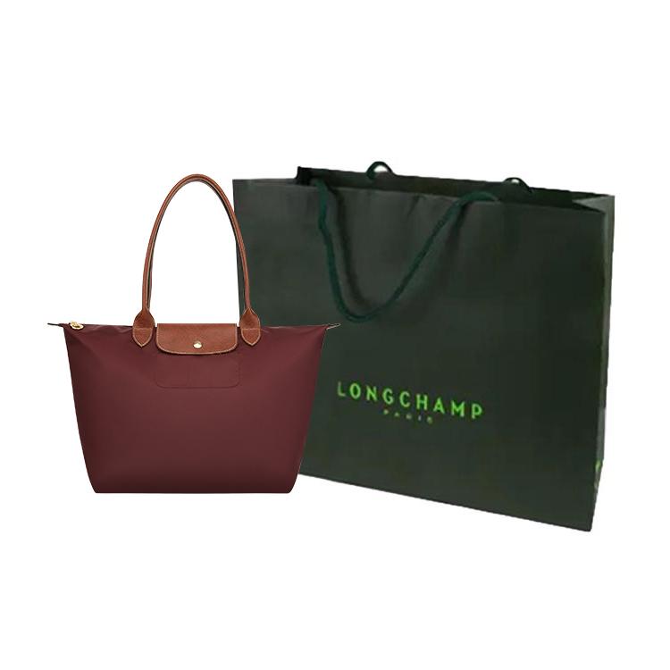 Longchamp Le Pliage Double Handle Zipper Closure Recycled Canvas Tote Shoulder Bag Women Bags Brown 1899089P87
