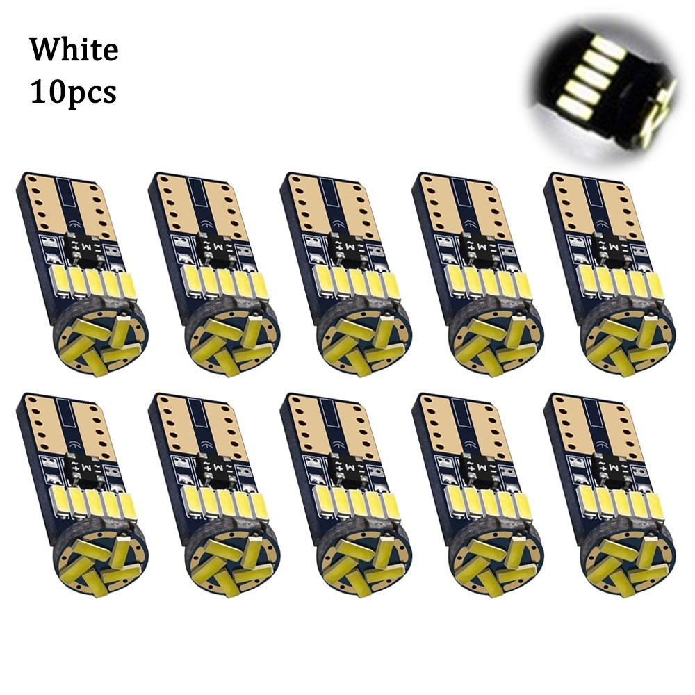 10pcs Super Bright T10 License Plate Light 168 12V Car LED Reading Bulbs 194 W5W Interior lamps