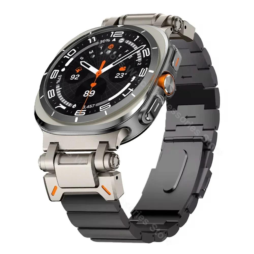 Титановый мужской бизнес-ремешок для Samsung Galaxy Watch Ultra 47 мм Без зазоров Ремешок Correa для SAMSUNG GALAXY galaxy ultra 47 Браслет Galaxy Watch Ultra