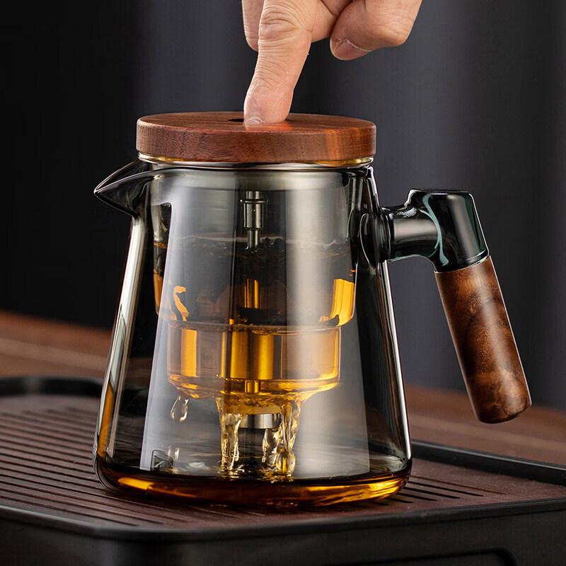 ZISIZ One-Button Glass Tea Infuser & Brewing Pot