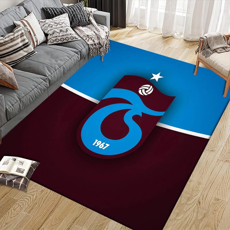 Trabzonspor Flanellmuster Quadratischer Teppich, Läufer, Teppich für Wohnzimmer Schlafzimmer Sofa Spielzimmer Dekor, Rutschfeste Fußmatte