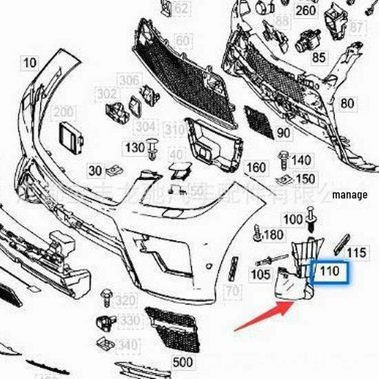 Mercedes-Benz W166 ML/GLE 350 Front Bumper Bracket for 1668850024, 1668850124.