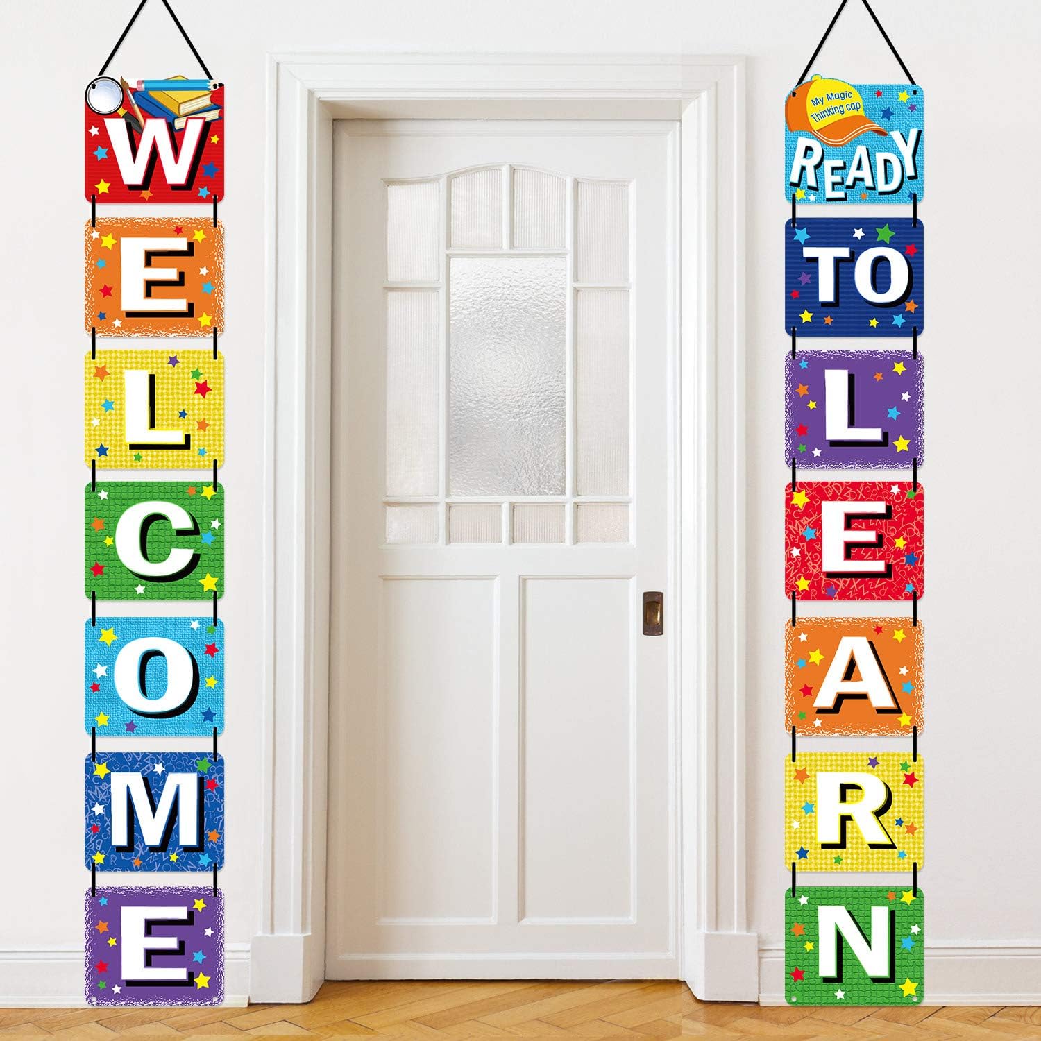 Blulu Back to School Banner Welcome Banner for First Day of School Welcome Ready to Learn Party Supplies Photo Props for Kindergarten Primary
